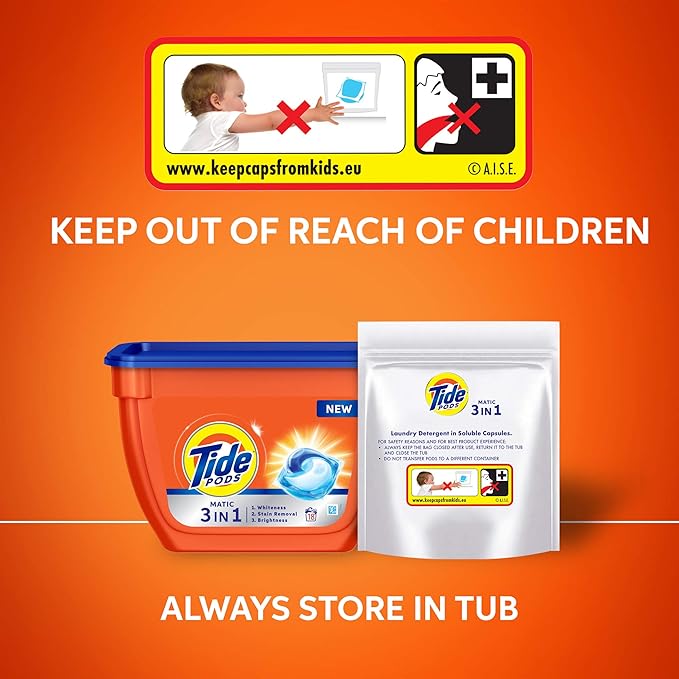 Tide Matic 3in1 PODs Liquid Detergent Pack 18 Count for Both Front Load and Top Load Washing Machines Tide Matic 3in1 PODs Liquid Detergent Pack 18 Count for Both Front Load and Top Load Washing Machines